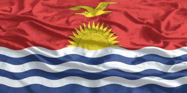 Kiribati Bayrağı Yakından Dalgalanıyor