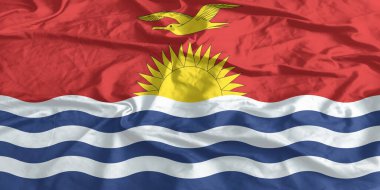 Kiribati Bayrağı Yakından Dalgalanıyor