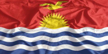 Kiribati Bayrağı Yakından Dalgalanıyor