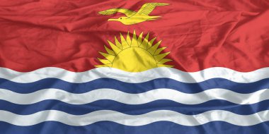 Kiribati Bayrağı Yakından Dalgalanıyor