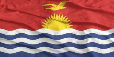 Kiribati Bayrağı Yakından Dalgalanıyor