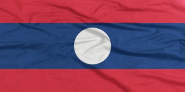 Laos Flag Waving Close Up clipart