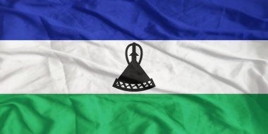 Lesotho Bayrağı Yakından Dalgalanıyor