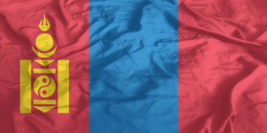 Mongolia Flag Waving Close Up clipart