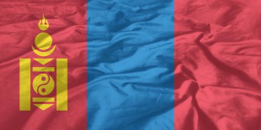 Mongolia Flag Waving Close Up clipart