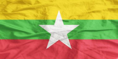 Myanmar Flag Waving Close Up clipart