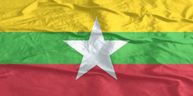 Myanmar Bayrağı Yakından Dalgalanıyor