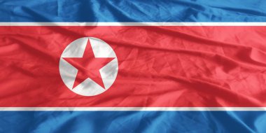 Kuzey Kore Bayrağı Yakından Dalgalanıyor