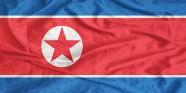 Kuzey Kore Bayrağı Yakından Dalgalanıyor