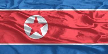 Kuzey Kore Bayrağı Yakından Dalgalanıyor