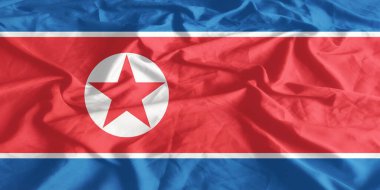 Kuzey Kore Bayrağı Yakından Dalgalanıyor