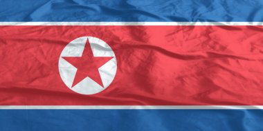 Kuzey Kore Bayrağı Yakından Dalgalanıyor