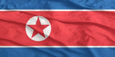 Kuzey Kore Bayrağı Yakından Dalgalanıyor