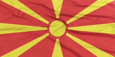 Kuzey Makedonya Bayrağı Yakından Dalgalanıyor