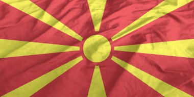 Kuzey Makedonya Bayrağı Yakından Dalgalanıyor