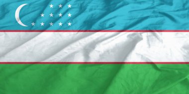 Özbekistan Bayrağı Yakından Dalgalanıyor