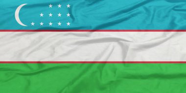 Özbekistan Bayrağı Yakından Dalgalanıyor