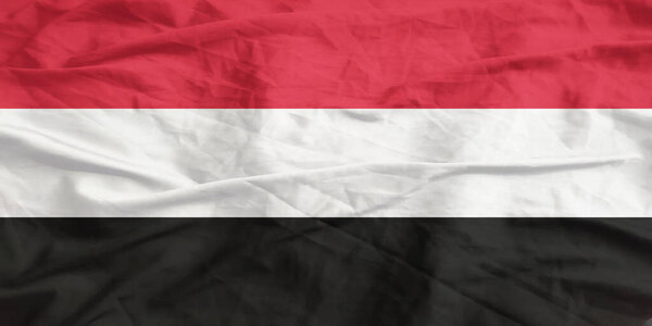 Флаг Йемена размахивает крупным планом