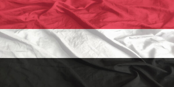 Флаг Йемена размахивает крупным планом