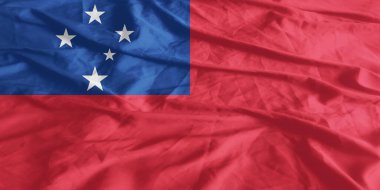 Samoa Bayrak Rüzgarı Yakından Dalgalanıyor