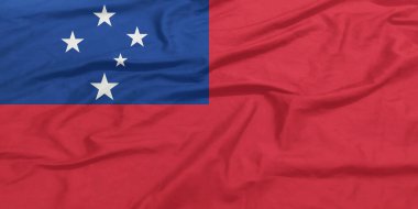Samoa Bayrak Rüzgarı Yakından Dalgalanıyor