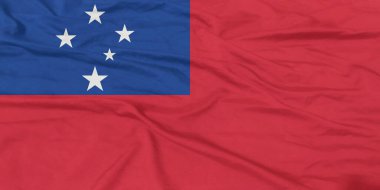 Samoa Bayrak Rüzgarı Yakından Dalgalanıyor