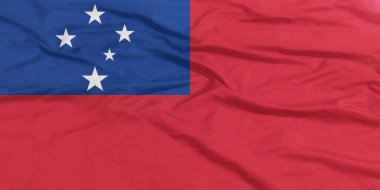 Samoa Bayrak Rüzgarı Yakından Dalgalanıyor