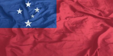 Samoa Bayrak Rüzgarı Yakından Dalgalanıyor