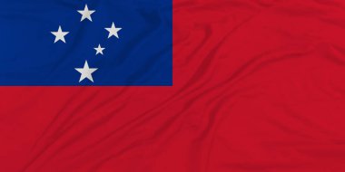 Samoa Bayrak Rüzgarı Yakından Dalgalanıyor