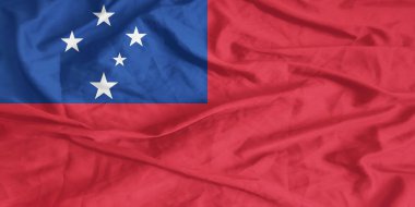 Samoa Bayrak Rüzgarı Yakından Dalgalanıyor