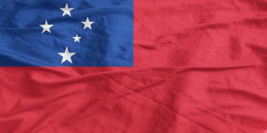 Samoa Bayrak Rüzgarı Yakından Dalgalanıyor