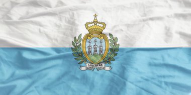 San Marino Bayrak Rüzgarı Yakından Dalgalanır