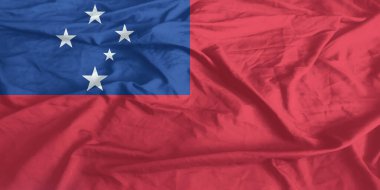 Samoa Bayrak Rüzgarı Yakından Dalgalanıyor