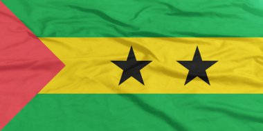 Sao Tome ve Principe Flag Wind Yakından Dalgalanır