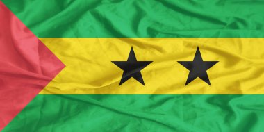 Sao Tome ve Principe Flag Wind Yakından Dalgalanır