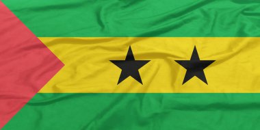 Sao Tome ve Principe Flag Wind Yakından Dalgalanır