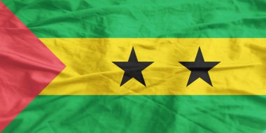 Sao Tome ve Principe Flag Wind Yakından Dalgalanır