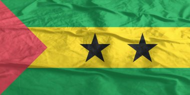 Sao Tome ve Principe Flag Wind Yakından Dalgalanır