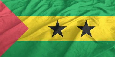 Sao Tome ve Principe Flag Wind Yakından Dalgalanır
