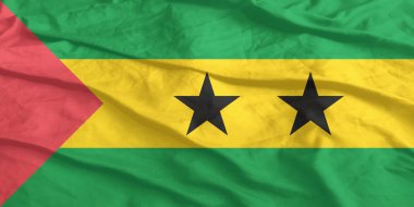 Sao Tome ve Principe Flag Wind Yakından Dalgalanır