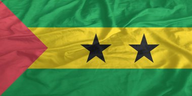 Sao Tome ve Principe Flag Wind Yakından Dalgalanır