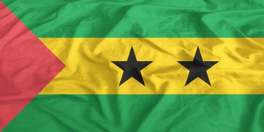 Sao Tome ve Principe Flag Wind Yakından Dalgalanır