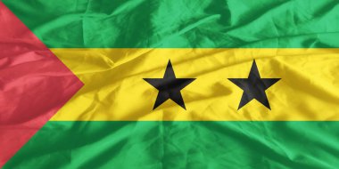 Sao Tome ve Principe Flag Wind Yakından Dalgalanır