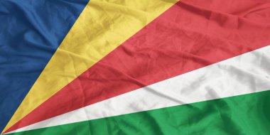 Seyşeller Bayrak Rüzgarı Yakından Dalgalanır