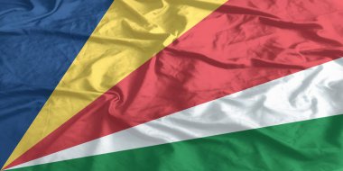 Seyşeller Bayrak Rüzgarı Yakından Dalgalanır