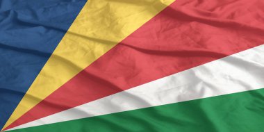 Seyşeller Bayrak Rüzgarı Yakından Dalgalanır