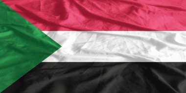 Sudan Bayrak Rüzgarı Yakından Dalgalanır