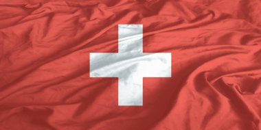 İsviçre Bayrak Rüzgarı Yakından Dalgalanıyor