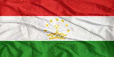 Tacikistan Bayrak Rüzgarı Yakından Dalgalanıyor