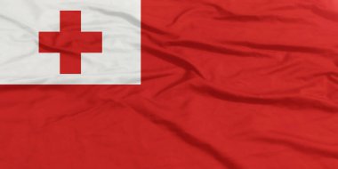 Tonga Bayrak Rüzgarı Yakından Dalgalanır